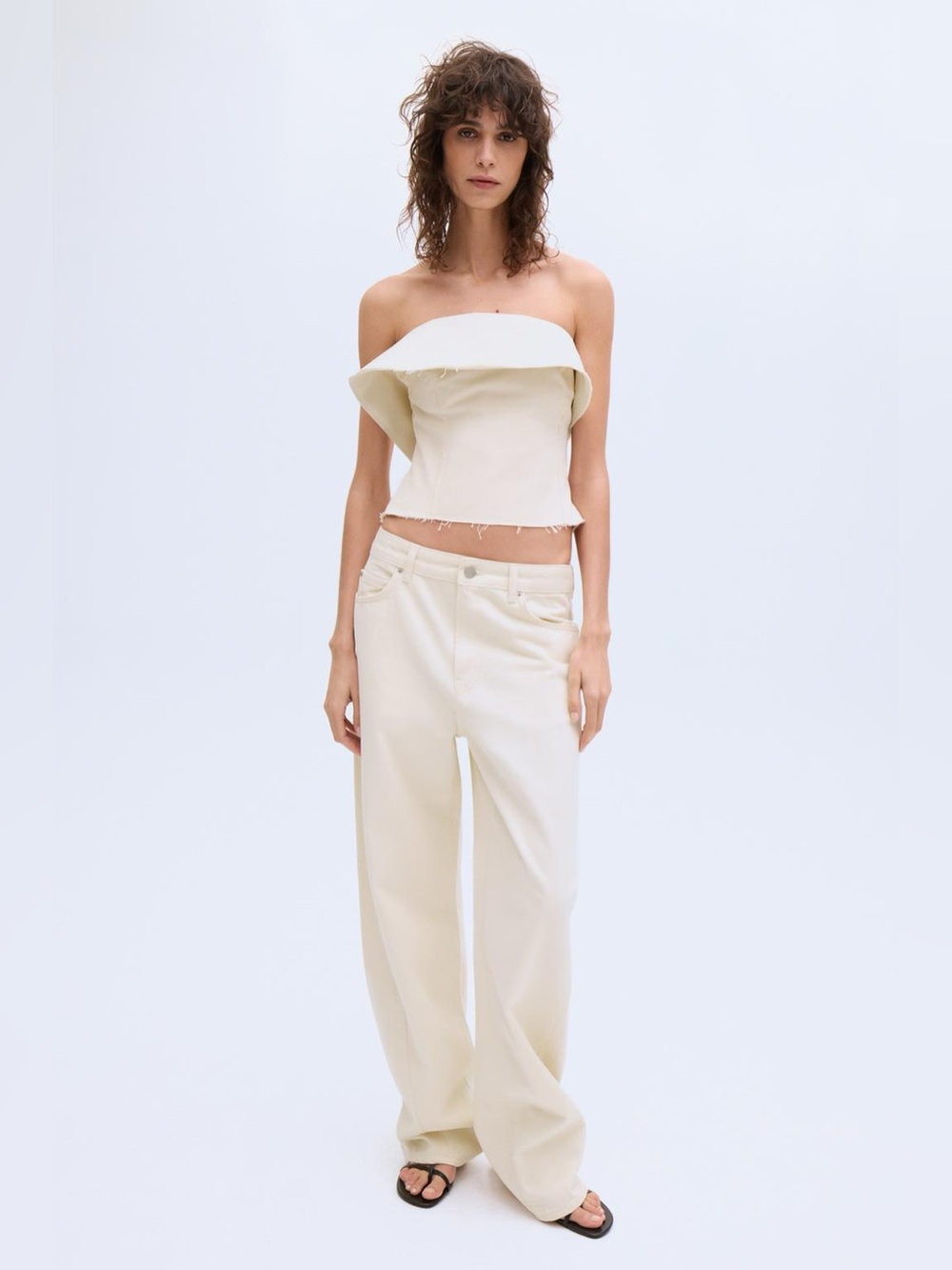 Zara ZW Collection Strapless Ruffle Top - Picture 1 of 7